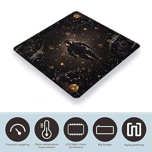 Black Gold Space Scale for Body Weight Digital Bathroom Scale Accurate Smart Weight Scales with Large Display Weighing Machine High Precision Scales