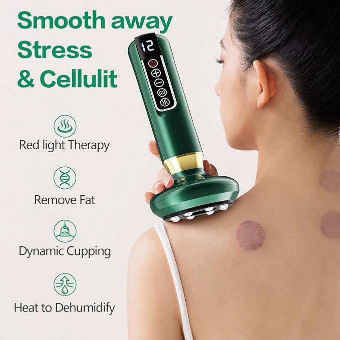 Cellulite Massage ToolElectric Handheld Cellulite Massager with 12 Suction ModesCellulite Remover Tool for Legs Belly Thighs Arms Butt- ChristmasGifts for Her Women