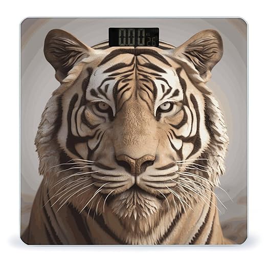 3D Tiger Head Smart Scale for Body Weight Accurate Bathroom Scale with LED Display Digital Weight Scales Weighing Machine High Precision Scales for Bath Home