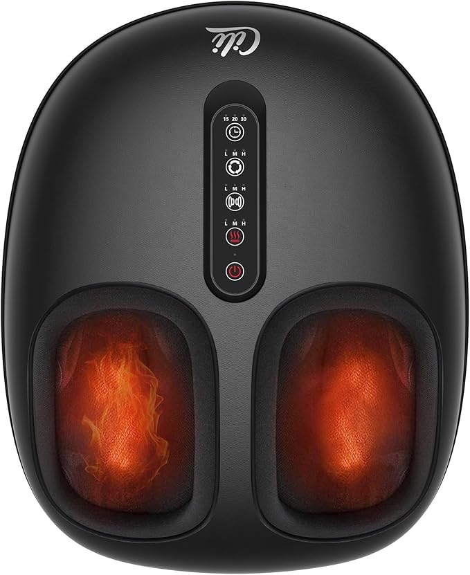 CILI Shiatsu Foot Massager with Heat and Compression Kneading RollingElectric Feet Massager for Plantar Fasciitis Neuropathy Feet Heater Foot Warmer for Women Size Up to 14