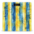 Digital Bathroom Scale for Body Weight Scale with Bright LCD Display High Accuracy Step-On Technology Auto On/Off Yellow and Blue Pattern Digital Scales 400 Lbs /180kg