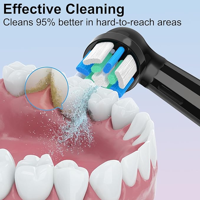 8PCS iO Replacement Heads Compatible with Oral B IO 2/3/4/5/6/7/8/9/10 Series Electric ToothbrushCompatible with Oral B io Series Toothbrush Heads with Medium BristlesBlack