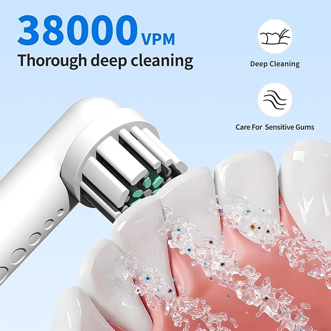 Toothbrush Replacement Heads Compatible with Quip 360 Oscillating Electric Toothbrush Soft Bristles Brush Heads White Pack of 4