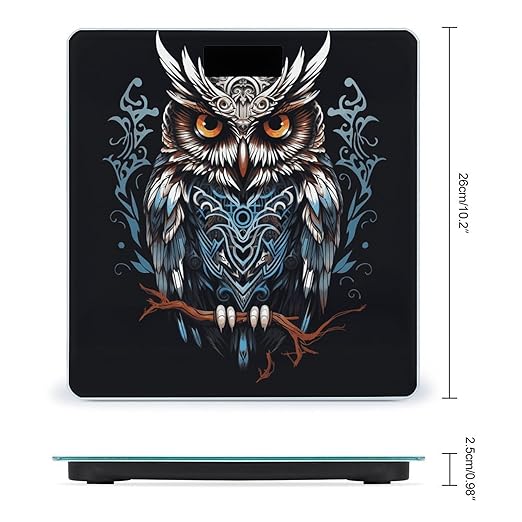 Owl Digital Bathroom Scale for Body Weight with High Precision Digital Weighing Scale with BMI Clear LCD Display and Step-On Measures Weight Up to 180kg