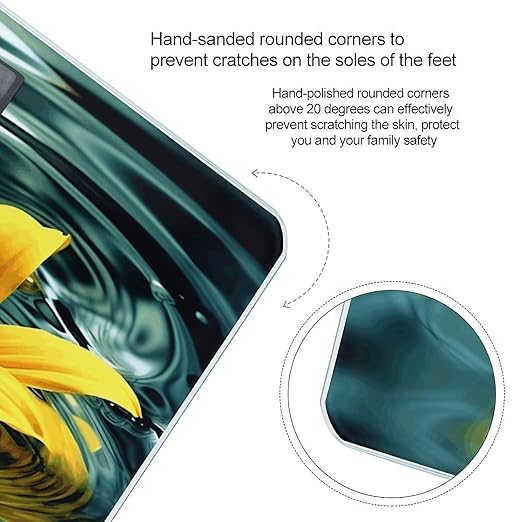 Sunflower in Water Bathroom Scale for Body Weight Bathroom Weighing Scale with Backlit LCD Display Highly Accurate Measures Weight Up to 180kg