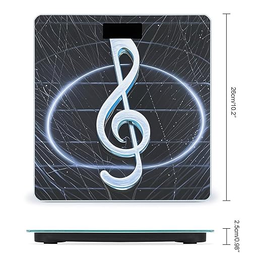 Musical Note Scale for Body Weight Digital Bathroom Scale Toughened Glass High Precision Scales for Body Weight with Large LCD Backlight Display Weight Scales