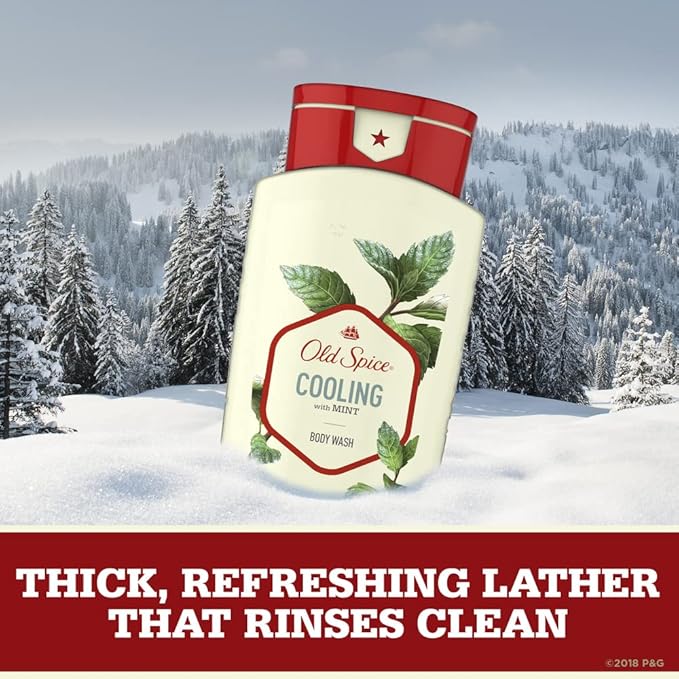 Old Spice Body Wash for Men Invigorate with Cooling Mint 16 Fl Oz (Pack of 4)