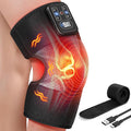 Cordless Knee Massager with Heat Vibration Heating Pad for Pain Relief 3 Vibrations &amp 5 Heating Levels Shoulder Brace Knee Brace Wrap Gifts for Dad Mom Men Women Seniors (Black Single)