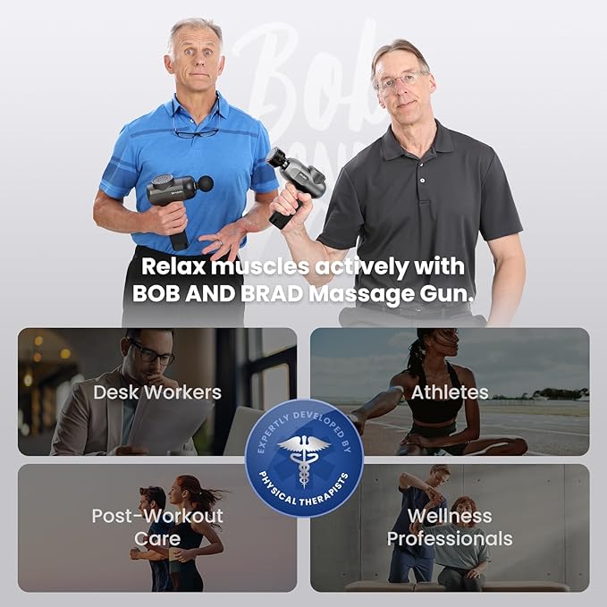 BOB AND BRAD C2 Ultra Massage Gun with Heat Red LED &amp Infrared FSA Eligible Deep Tissue Percussion Massager for Pain Relief Electric Muscle Recovery for Athletes HSA Approved