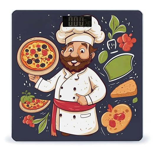 Digital Bathroom Scale for Body Weight Scale with Bright LCD Display High Accuracy Step-On Technology Auto On/Off Chef Pizza Digital Scales 400 Lbs /180kg