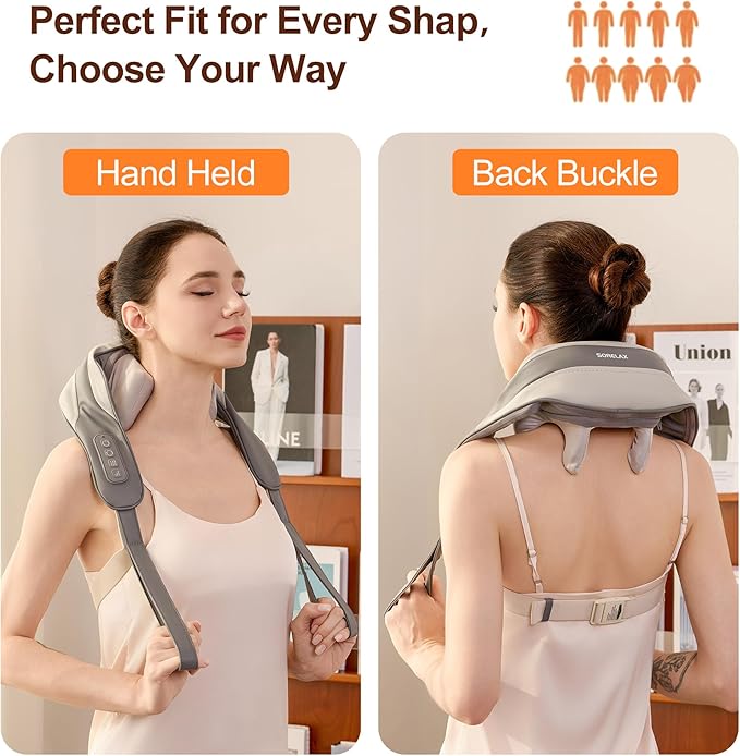 Neck Massager for Pain Relief Deep Tissue Shiatsu Neck and Back Massager With Heat Electric Massage Pillow for Shoulder Leg Body Muscle Pain Relief Gifts For Women Men Mom Dad (Black【with bag】)