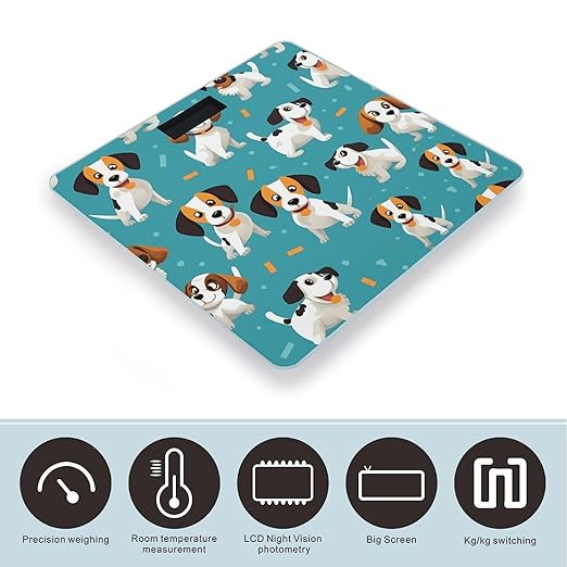 Cartoon Dog Bathroom Scale Ultra-Bright Liquid Crystal Screen Weight Scale Accurate Bathroom Body Scales for Body Weight Bathroom Pet Home Bedroom Gift-Giving