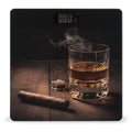 Cigar Whiskey Bathroom Scale Large LCD Backlight Display Digital Scale Rounded Corners Body Scales Automatic Power On/Off Bathroom Scales for Home Bedrooms