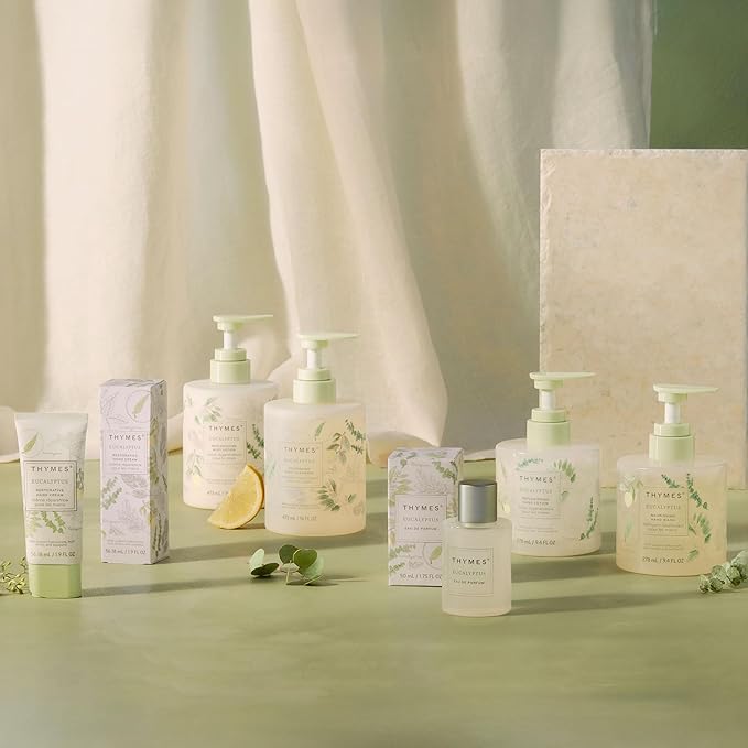Thymes Nourishing Body Cleanser - Large Moisturizing Body Wash with Pump - Hydrating Cleanser - Notes of Eucalyptus Oil Lemon Petitgrain Bergamot Lemongrass &amp Lush Fir (Eucalyptus 16 fl oz)