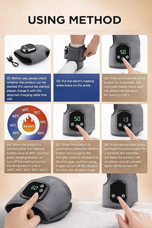 Try Massage ProTriple Therapy Foot MassagerAnkle Renew Spa Bath Cordless Electric Heated with 5 Heat &amp 3 Vibration for Pain Relief Relaxation Neuropathy Home Office Family Ideal Gift (2)