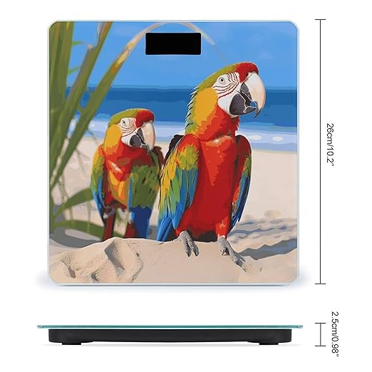 Beach Parrots Bathroom ScaleHighly Accurate Digital Weighing Machine for People Bright LED Display Weight Scale for The Aldult Home Use
