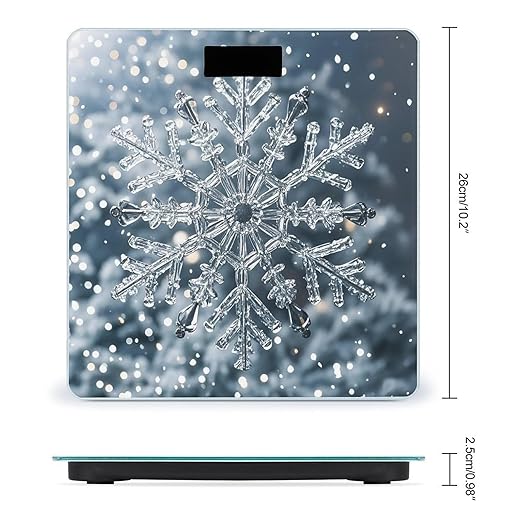 Transparent Snowflake Scale for Body Weight Highly Accurate Digital Bathroom Body Scale Digital Bathroom Scales for People Anti-Slip Large LCD Display Smart Scales