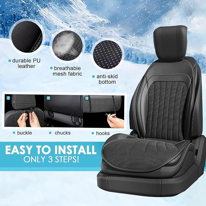 3 in 1 Massage Cushion with Winter Cooling Seat Covers Chair Massager for Full Body 12V Car Seat Covers (WinterSummerMassage-1)