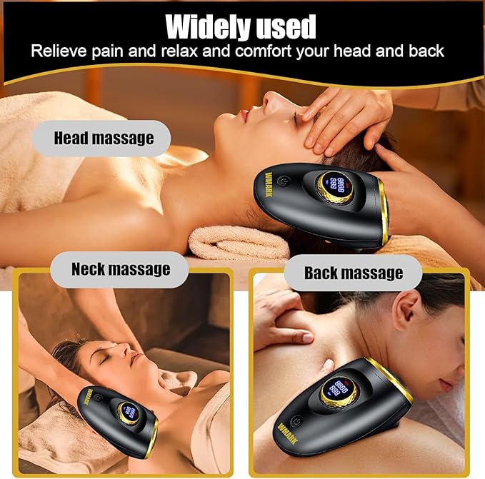 Barber Massager/Cordless Handheld Massager Charge Neck/Legs/Hand/Face Massager Adjustable Speed with Large LED Display