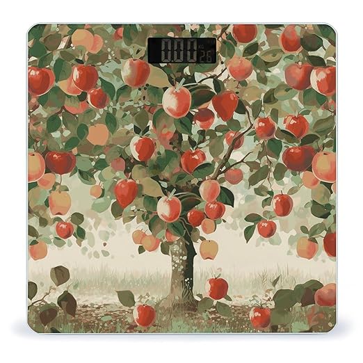 Fruit Under The Tree Scale for Body Weight Sturdy Tempered Glass Weighing Scales with LCD Display Accurate Digital Bathroom Scale Convenient Body Fat Smart Scales 400lb