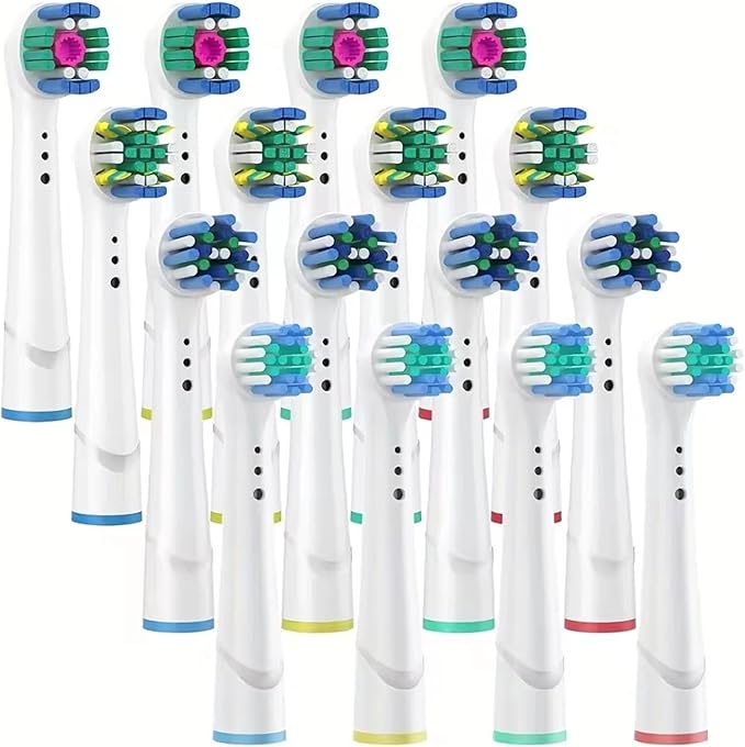 4/12/16Pcs Replacement Toothbrush Heads Compatible for Oral-BBraun Electric Toothbrush Heads Brush Heads(Floss Clean 12pcs)