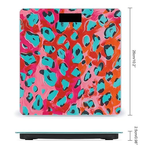 Digital Bathroom Scale for Body Weight Scale with Bright LCD Display High Accuracy Step-On Technology Auto On/Off Leopard Spot Pattern Digital Scales 400 Lbs /180kg