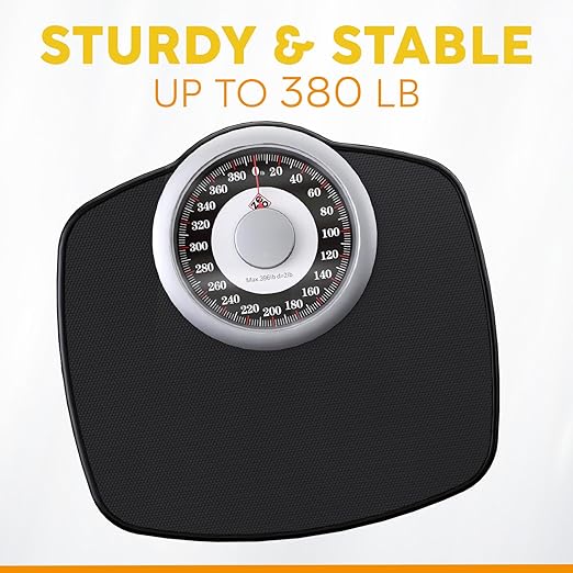 Zeno A25 Scales for Body Weight - Up to 400 LB - New - 5.3 Dial on 12.4 x 10.2 Platform - Anti-Skid Rubber Surface - Bathroom Scale Analog - Durable with 20-Year Assurance