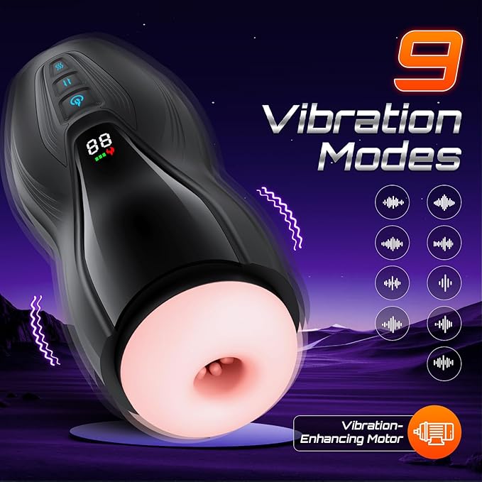 Male Masterburbatar Hands Free with 10 Viboators Heat Sucking Thrusting Massagers Modes Automatic Male Mastusbafor Tight Sleeve Hoodies Pocket Puzzy Silicone Electric Massager Machine PWO03
