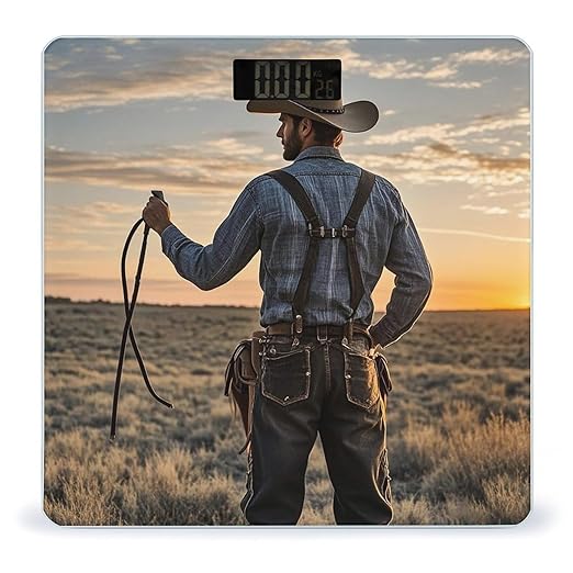 Cowboy West Scale for Body Weight Accurate Digital Bathroom Scale Toughened Glass High Precision Scales Smart Weight Scales with Large LCD Backlight Display Weighing Machine