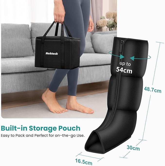 Nekteck Leg Massager for Circulation and Pain Relief Air Compression Boots Helpful for Leg Swelling Edema RLS with 6 Modes &amp 6 Intensities Relaxation Gifts for Mom Men Women Dad Birthday