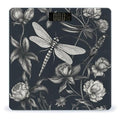 Black Flowers and Dragonfly Weight ScaleClear LED Display Bathroom Digital Weighing ScaleTempered Glass Digital Bathroom Scale for Body Weight Capacity Up to 400 Lbs