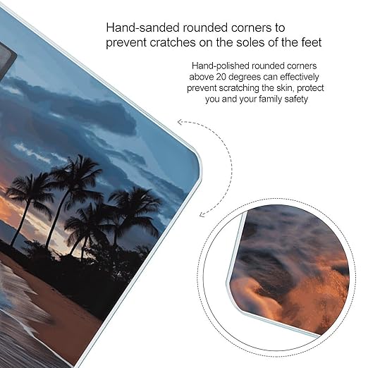 Beach Maui Hawaii Sunset Sea Waves Clouds Bathroom Scale Weight Scale for Body WeightHighly Accurate Digital Weighing Machine Clear LED Display Digital Bathroom Body Scale 400lb/182kg