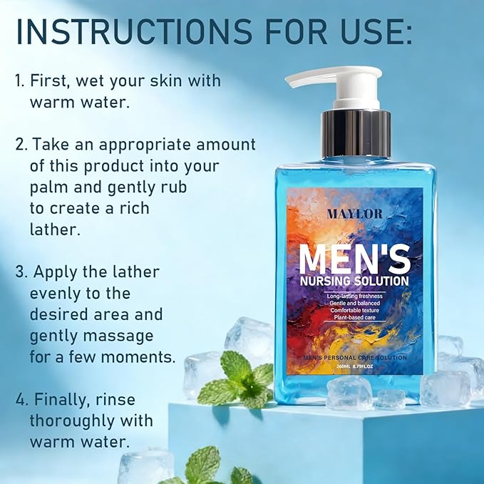 Men's Private Care pH Balance Bath Liquid - Suitable for Sensitive Skin. Use Daily. Refreshing and Clean with a Refreshing Mint Fragrance. Capacity: 8.8ounces. (1)