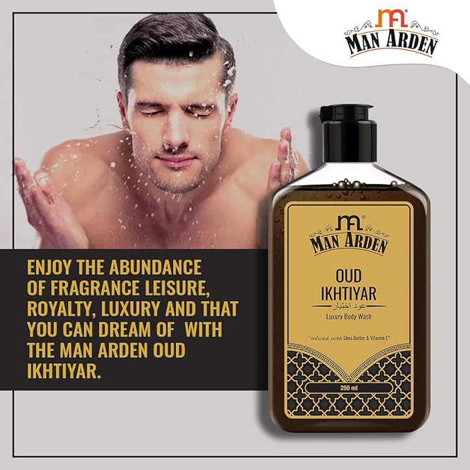 Man Arden Oud Ikhtiyar Luxury Body Wash Infused With Shea Butter &amp Vitamin E 250ml