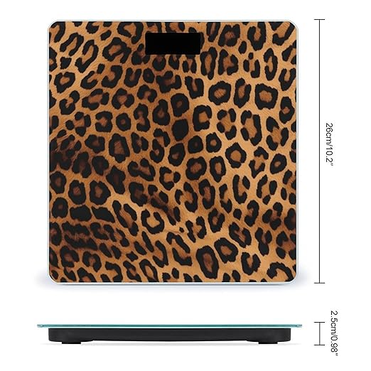 Digital Bathroom Scale for Body Weight Scale with Bright LCD Display High Accuracy Step-On Technology Auto On/Off Cool Cheetah Leopard Digital Scales 400 Lbs /180kg