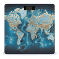 World Map Bathroom Scale for Body Weight with High Precision Large LCD Backlight Display Digital Weighing Scale with BMI Capacity Up to 180kg