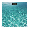 Blue Aqua Pool Water Scale for Body Weight Safe Rounded Corners Tempered Glass Digital Bathroom Scale LED Display 400lb Capacity Weight Scales with High Precision Sensors