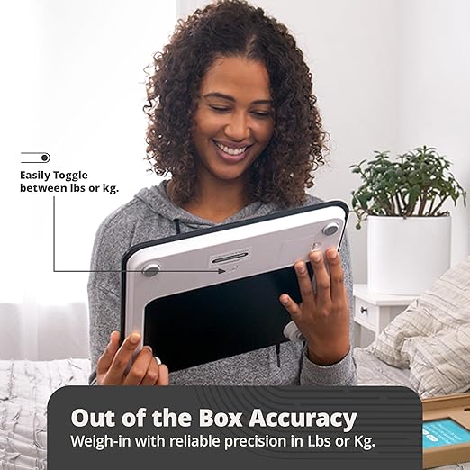 Greater Goods AccuCheck Digital Scale for Body Weight - Accurate Digital Bathroom Scale with High-Precision Sensors Large Easy-to-Read Backlit Display 400 lb Capacity Auto Step-On (Black)