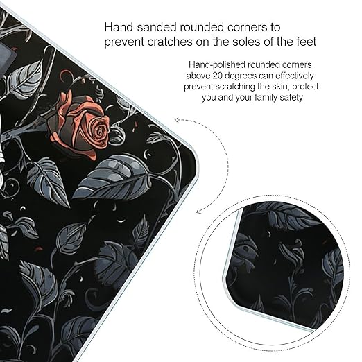 Rose Gothic Bathroom Scale for Body Weight LCD Display Digital Bathroom Scale Tempered Glass Bathroom Weight Scales Fashion Smart Scales for Home Bedroom 400 Lb