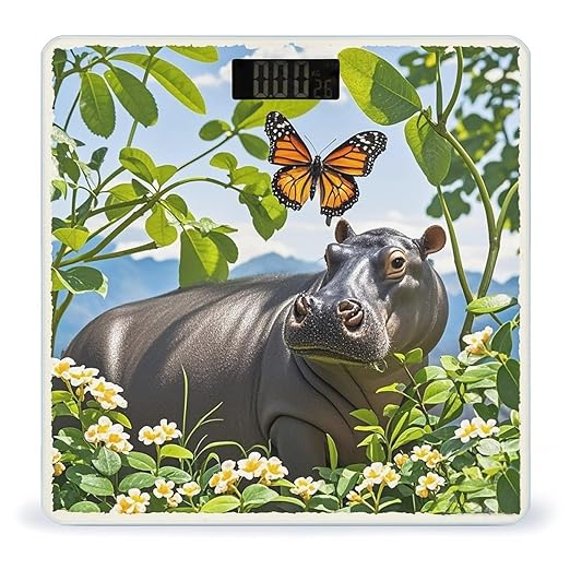 Butterfly and Hippo Scale for Body Weight Smart Scales Digital Bathroom Scale High Precision Weighing Scales with Large Display Weighing Machine for People