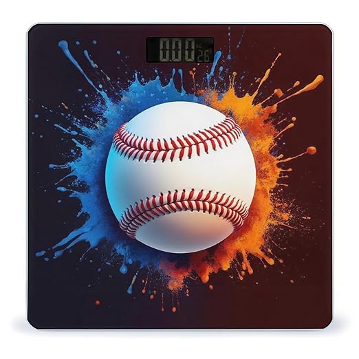 Women's Digital Bathroom Weighing Scale Automatic Switch Energy Saving Scale Smart Scale for Body Weight Paint Splash Ink Baseball