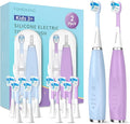Kids Electric Toothbrushes 2 Pack Smart Sonic Toothbrush for Boys and Girls 3 4 5 6 7 8 9 10 11 12 (Blue+Purple 2 Pack)
