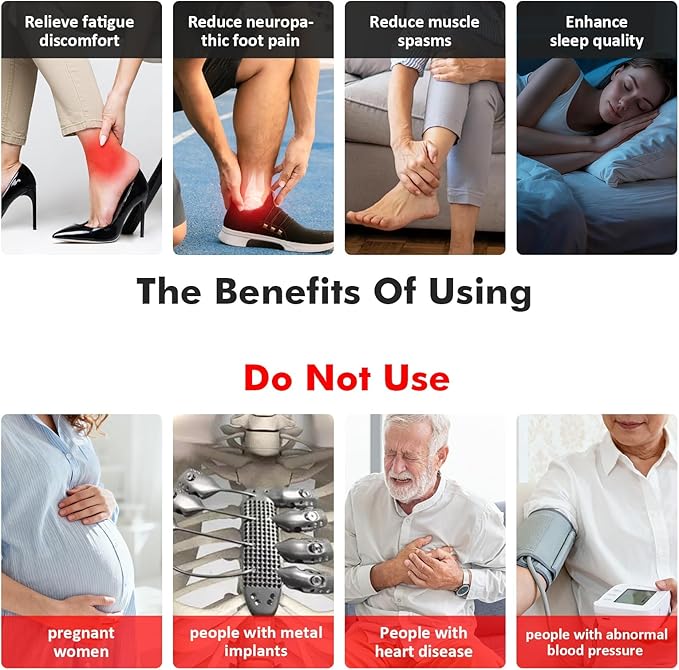 EMS Foot Massager for Neuropathy : FSA Eligible Electric Foot Massager for Circulation and Pain ReliefHsa Plantar Fasciitis25 Modes 99 Intensities4 TENS Unit Muscle Stimulator PadsGifts for Mom