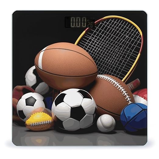 Sports Themed Bathroom ScaleHighly Accurate Digital Weighing Machine for People Bright LED Display Weight Scale for The Aldult Home Use