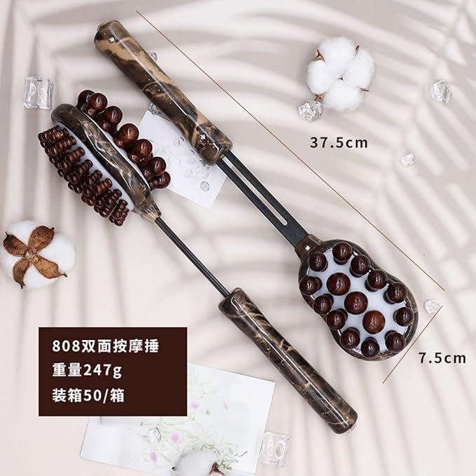 新款实木多功能按摩捶 Manual Body Massage Hammer 伸缩手持按摩棒 Leg Arms Back Calves Roller Massage Roller Stick 敲打穴位经络拍打棒 HomeOffice Body Electric Massagers