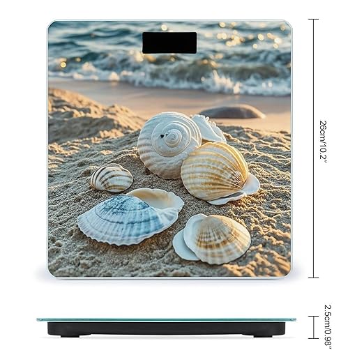 Sleep on Shells Scale for Body Weight Digital Bathroom Scale Toughened Glass High Precision Scales for Body Weight with Large LCD Backlight Display Weight Scales