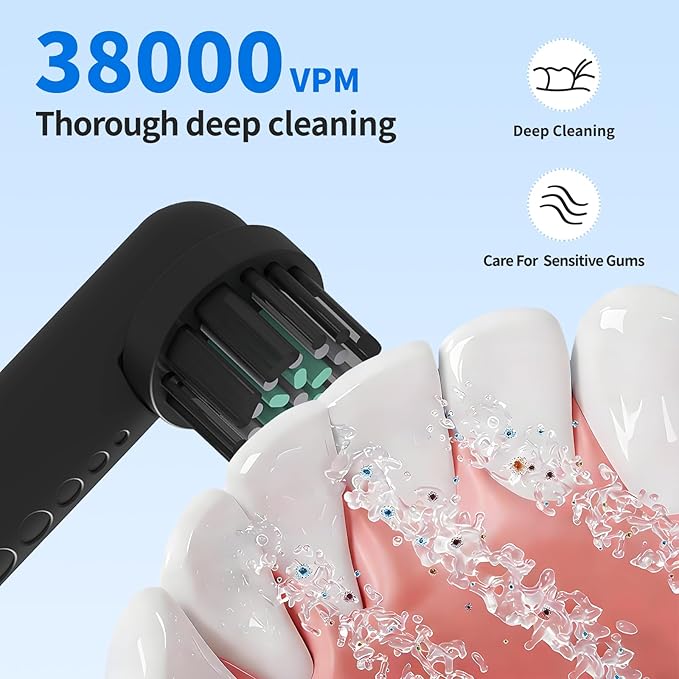 Toothbrush Replacement Heads Compatible with Quip 360 Oscillating Electric Toothbrush Soft Bristles Brush Heads Black Pack of 4