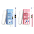 AI Electric Toothbrush with Smart Display | 150-Day Rechargeable Toothbrush Real-Time Map (G5S Pink and Blue Set)