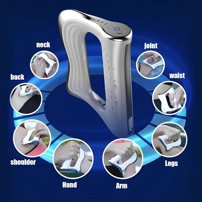 2026 New Electric Massage Scraper &amp Massager Fascia Knife Multifunctional Muscle Massage Tool Muscle Relaxation Electric Fascia Knife Scraper for Fascial Massager Whole Body White （Non Heated）