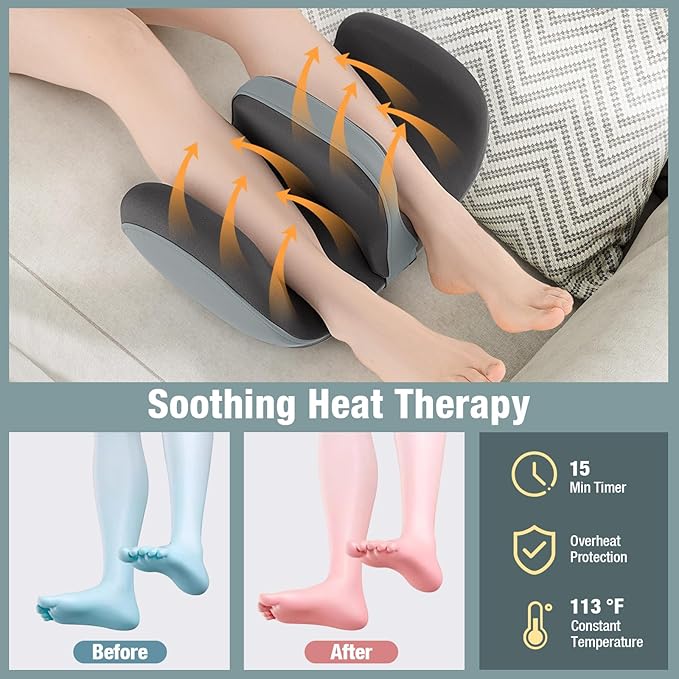 ARLIME Foot Massager with Heat Electric Deep Kneading Waist Massager with Vibration for Pain Relief Blood Circulation Foot and Calf Massage Gifts